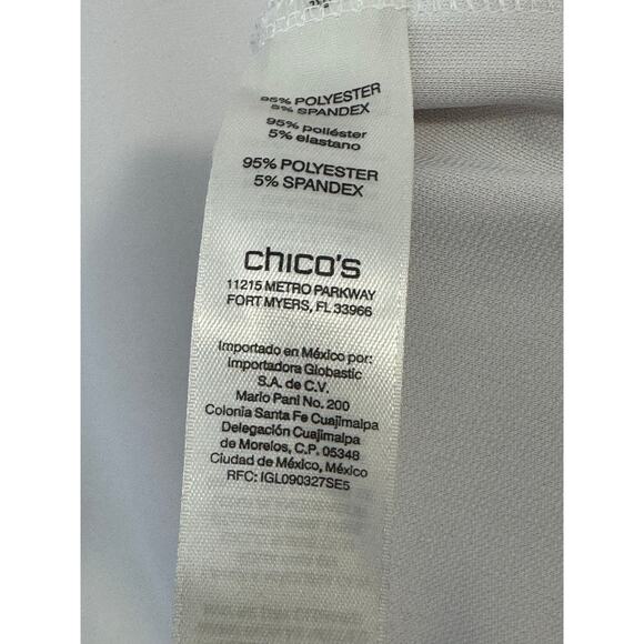 Chicos Easywear 3 light gray 3/4 sleeves with open detailing & tie up cuffs - Picture 8 of 9